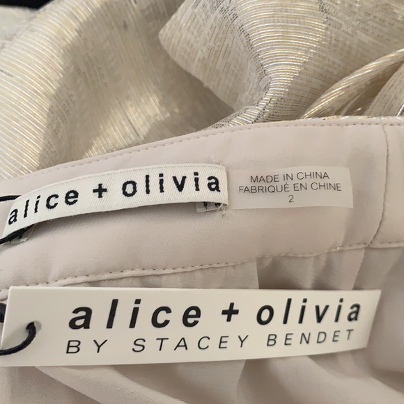 Alice + Olivia Midi Length Pleated Skirt Gold - Picture 6 of 6